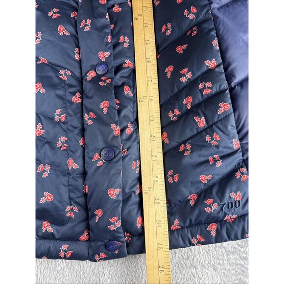 The North Face Women’s Puffer Vest Floral Blue Red Down Medium Zip Up Gorpcore - Picture 8 of 8